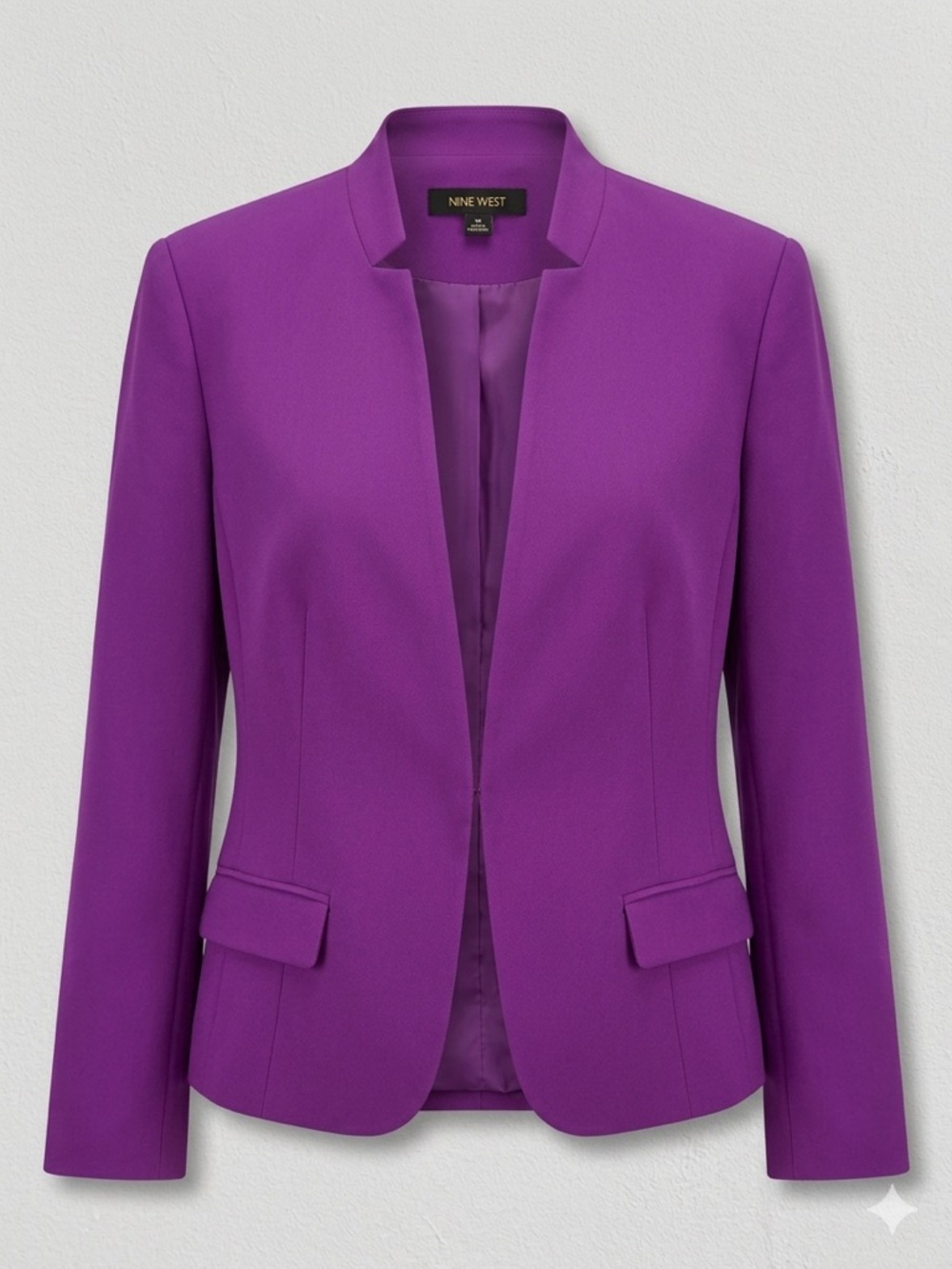 Nine West Vibrant Purple Open-Front Blazer